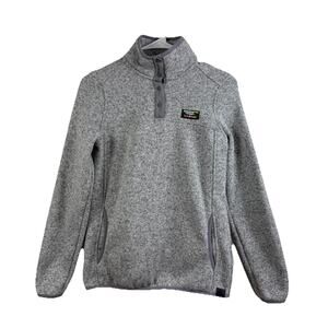 LL Bean Sweater Fleece Pullover Misses XXS Heathered Gray Neutral Outdoors